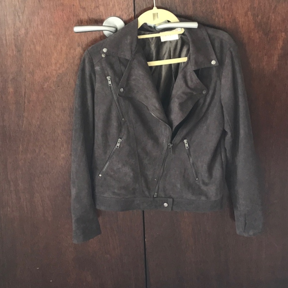 Dark Brown Suede Moto Jacket